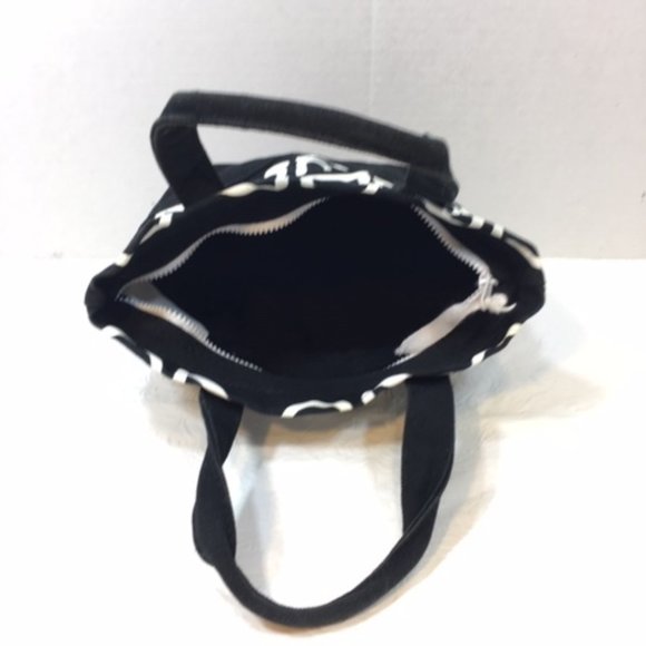 Aeropostale Printed Black & White Mini Cotton Tote Bag 8"x4"x5" - Picture 4 of 16